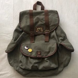 Green military style fashion backpack